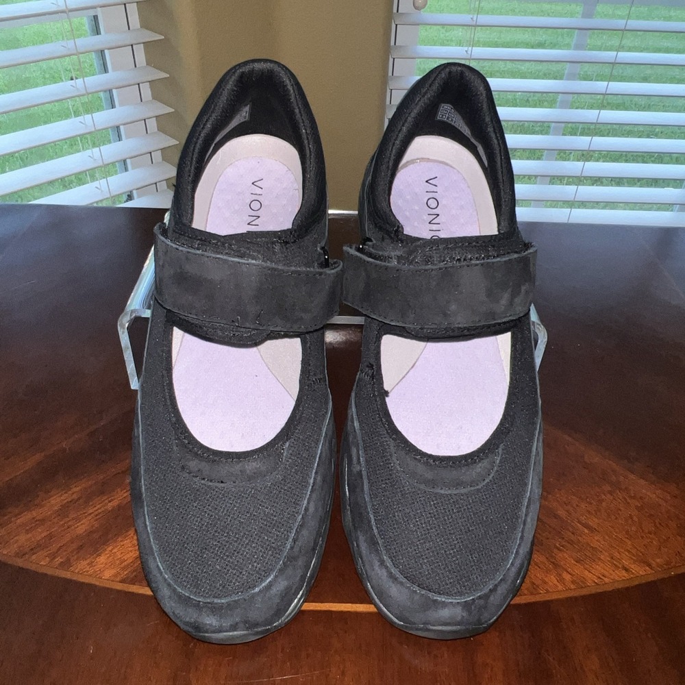 Vionic Women Walk Slim Giselle Mary Jane Sneaker Shoe Black Sz 8.5 Comfort